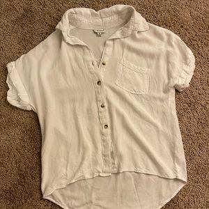 White short sleeve button down